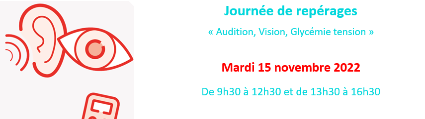 journée de repérages audition, vision et glycémie tension